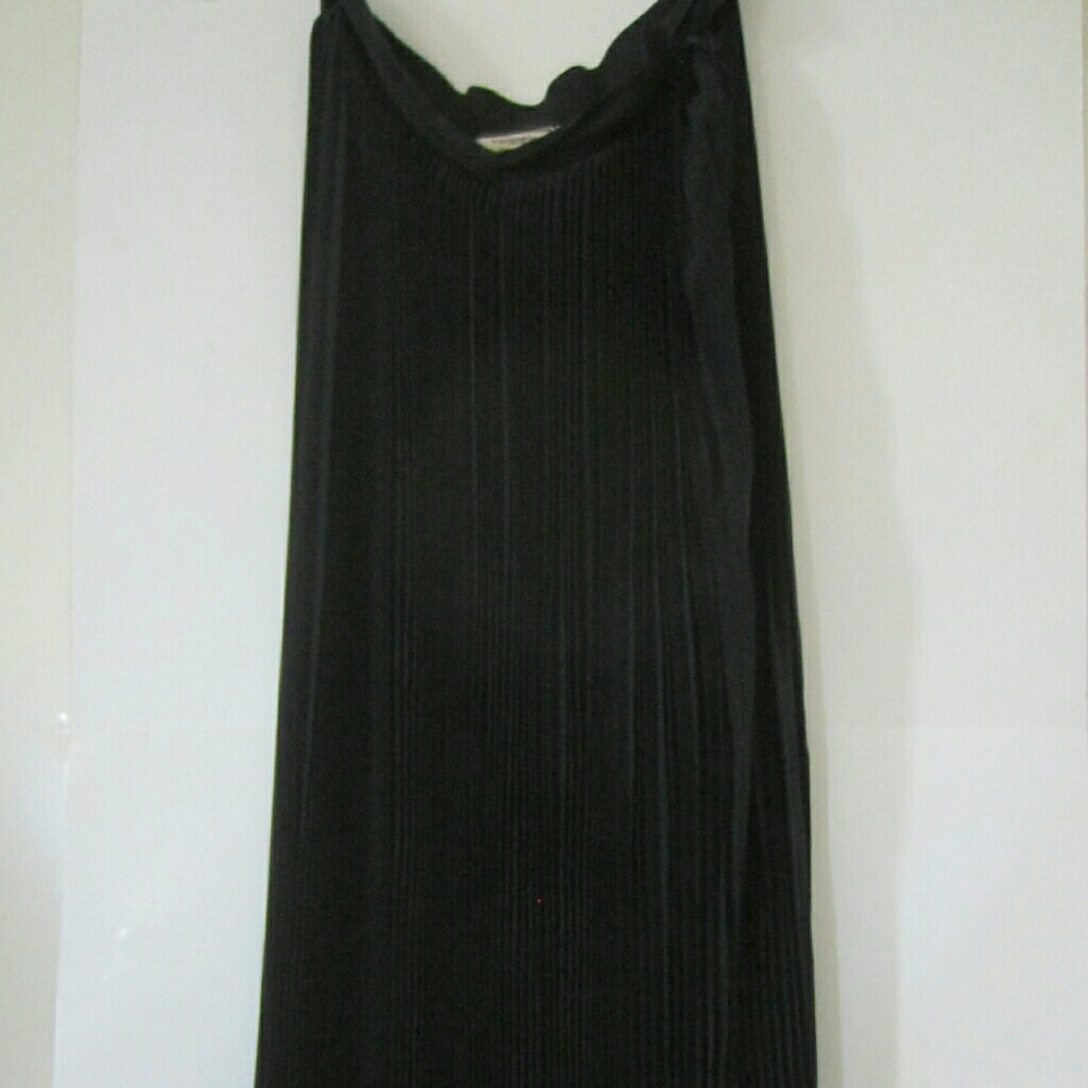 Valentino Paris Couturier Black Pencil Plea Silk Skirt Size 38 Made In France